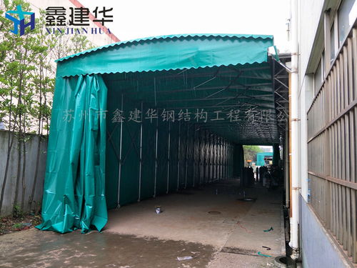移动推拉雨棚厂家大型停车棚工程推拉篷制作过程步骤